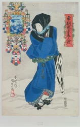 Femme japonaise dans la neige